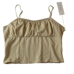 Sienna Sky Short Sleeve top cream Sweetheart Yops. Size L. Made in Vietnam.